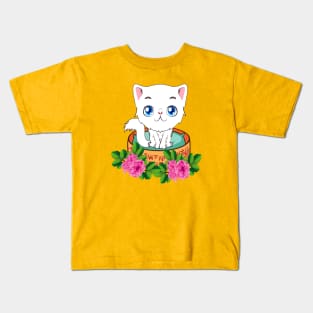 Cute Cat Animal Chubby Kids T-Shirt